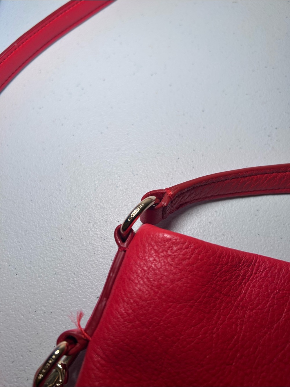Coach Isabelle Red Pebbled Leather Shoulder Crossbody Bag - Picture 3 of 9